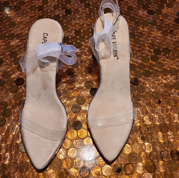 RIESLING TRANSPARENT CHUNKY BLOCK HIGH HEEL ANKLE - Picture 4 of 5